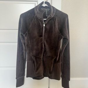 Athleta XS Velour Triumph Zip Up - softest coziest fabric! Thumbholes too